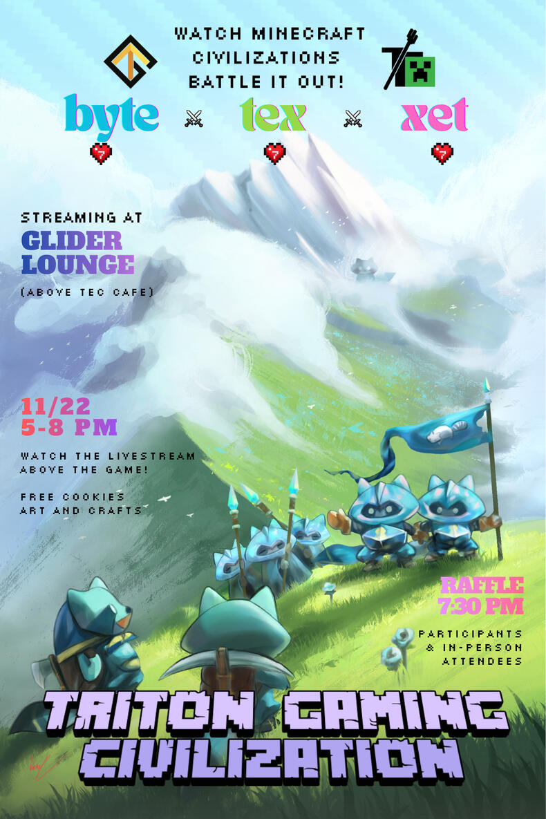 Physical flyer for a Triton Gaming Minecraft Event